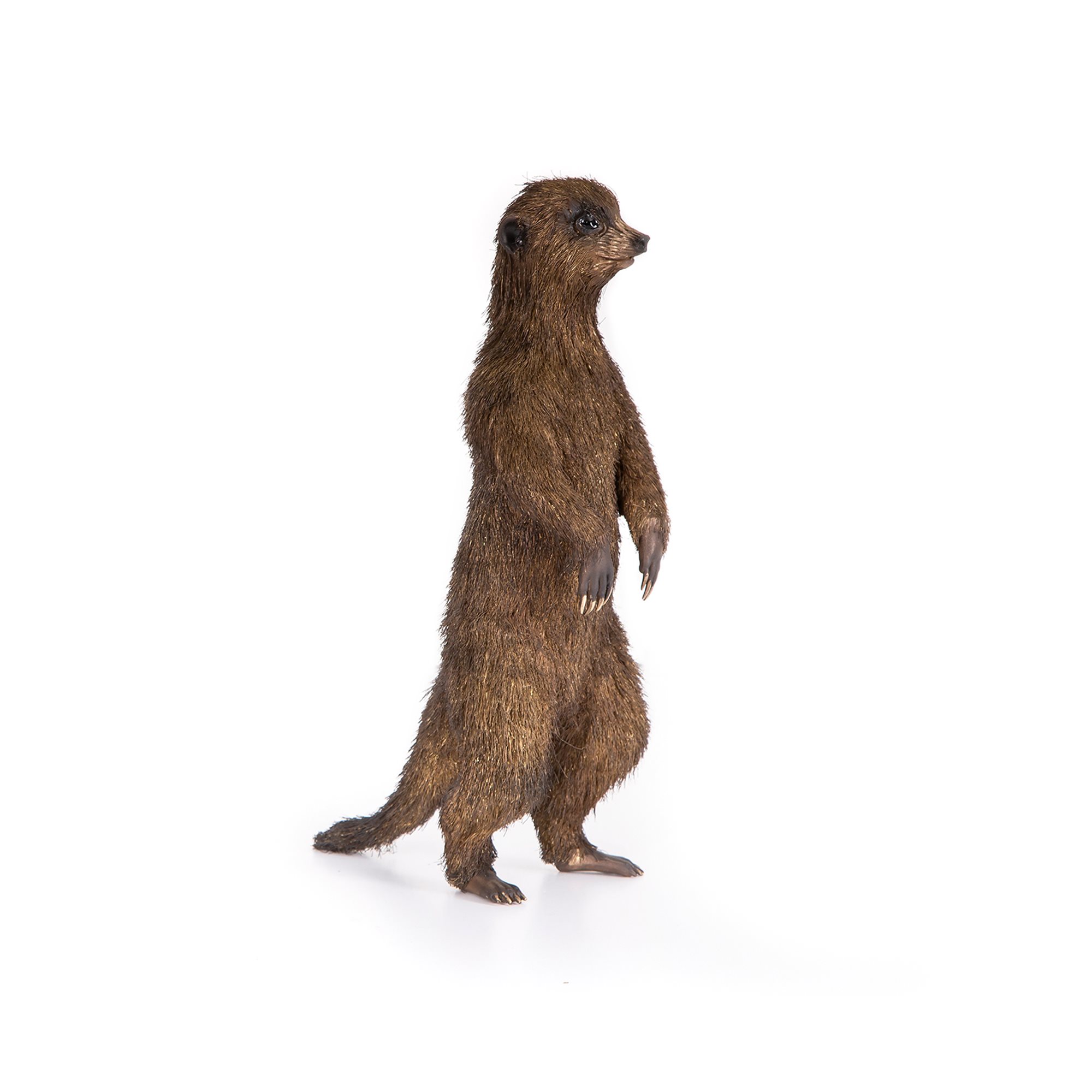 Furry Standing Meerkat Sculpture