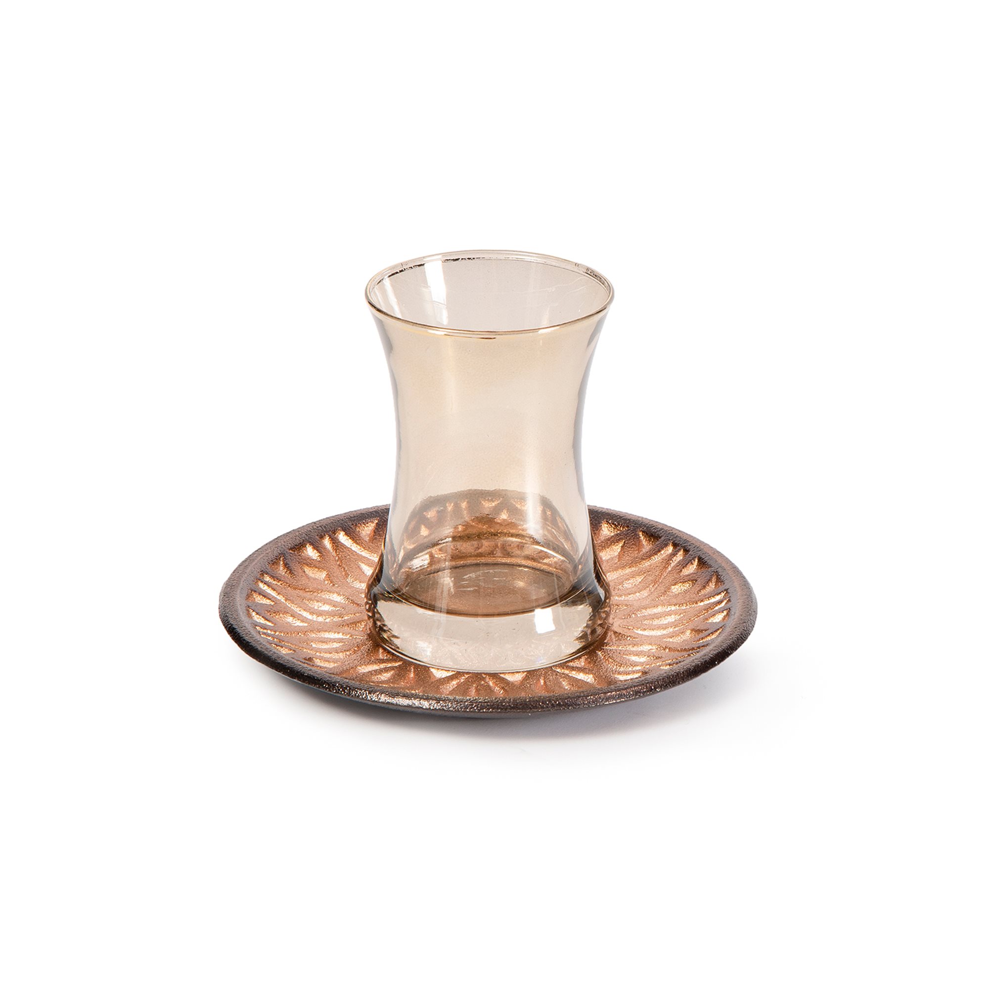 Maahsa Tea Glass with Metal Saucer