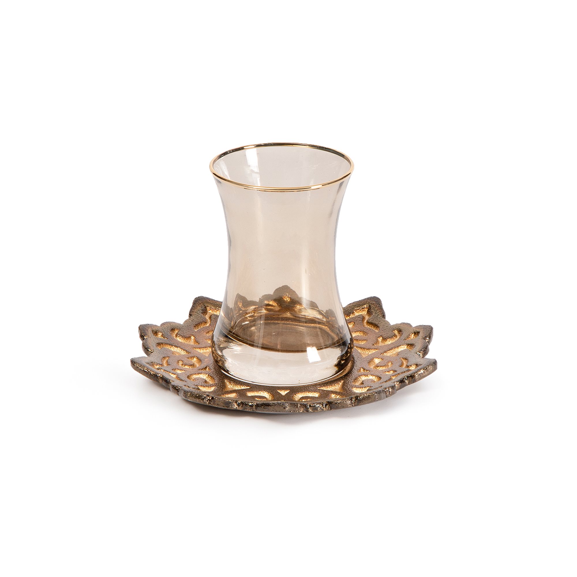 Mehrin Tea Glass with Metal Saucer