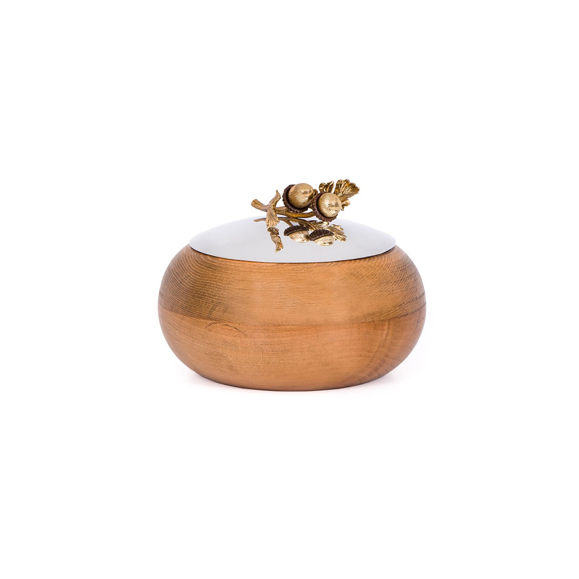 Oak Wood Bowl with Lid (Size C3)