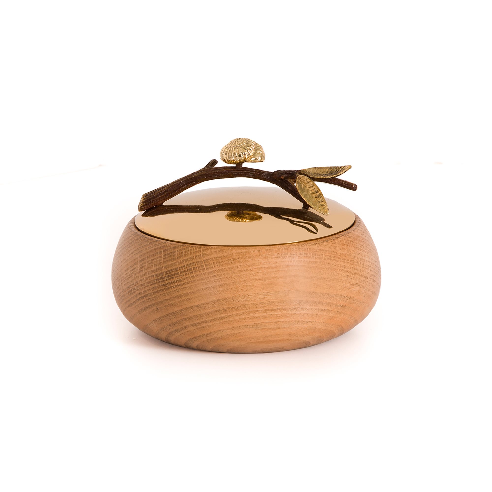 Snail Wood Bowl with Lid (Size C1)