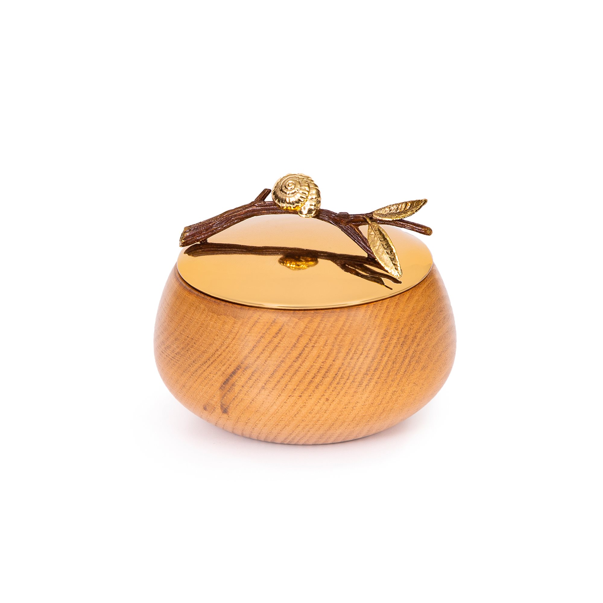 Snail Wood Bowl with Lid (Size Z1)