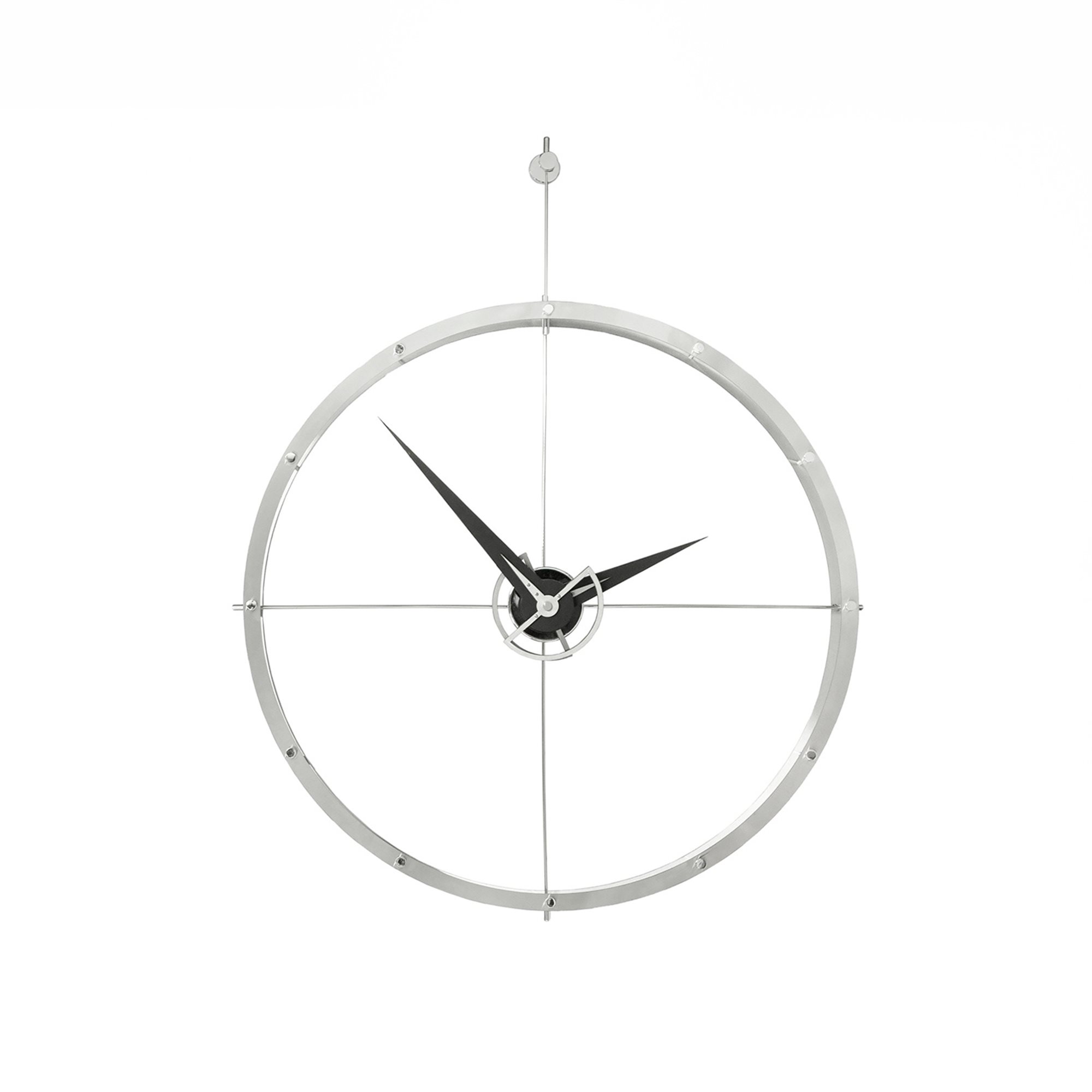 Double Ring Wall Clock (69 cm) - Stainless Steel