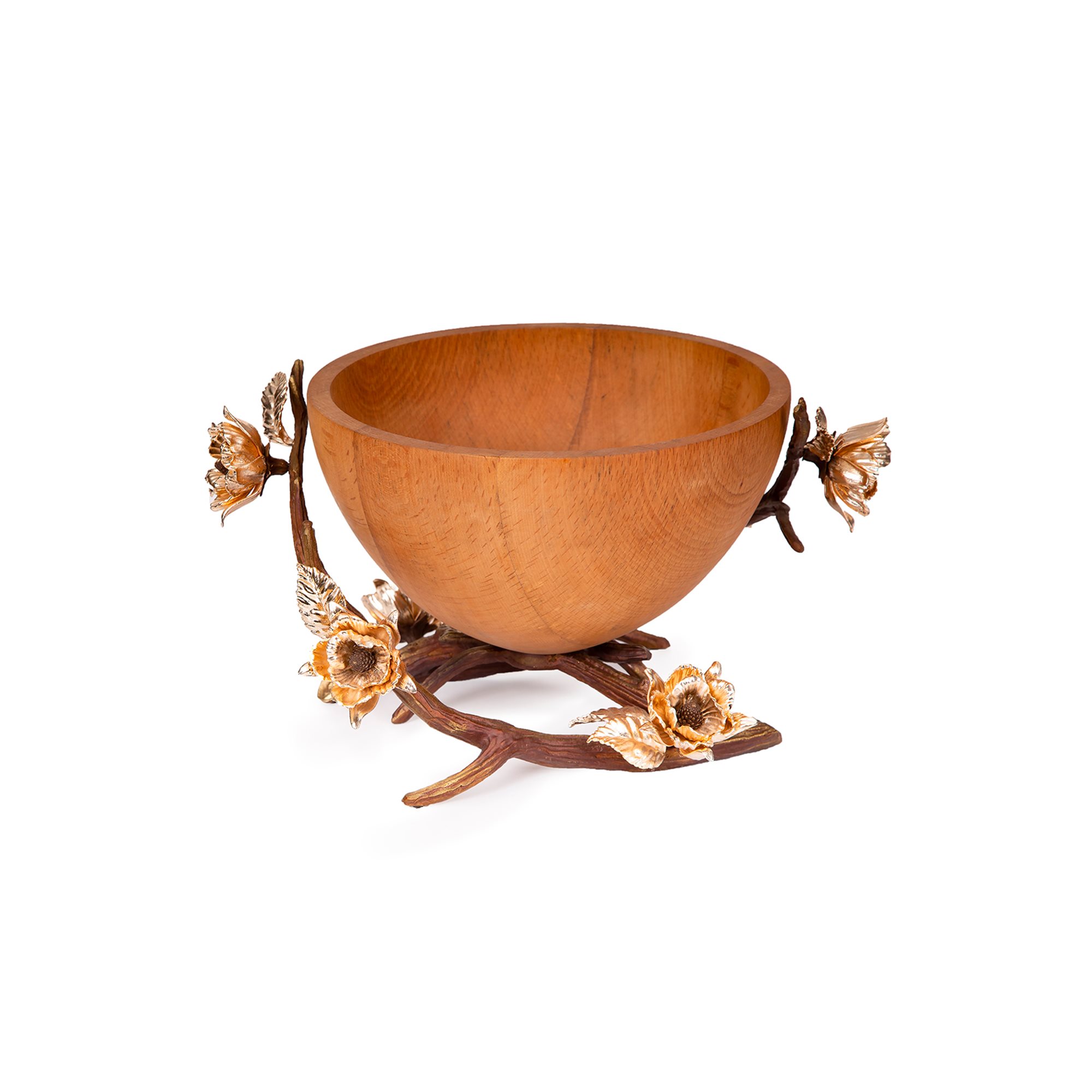 Anika Wood Serving Bowl - Double Branches (Size B3)