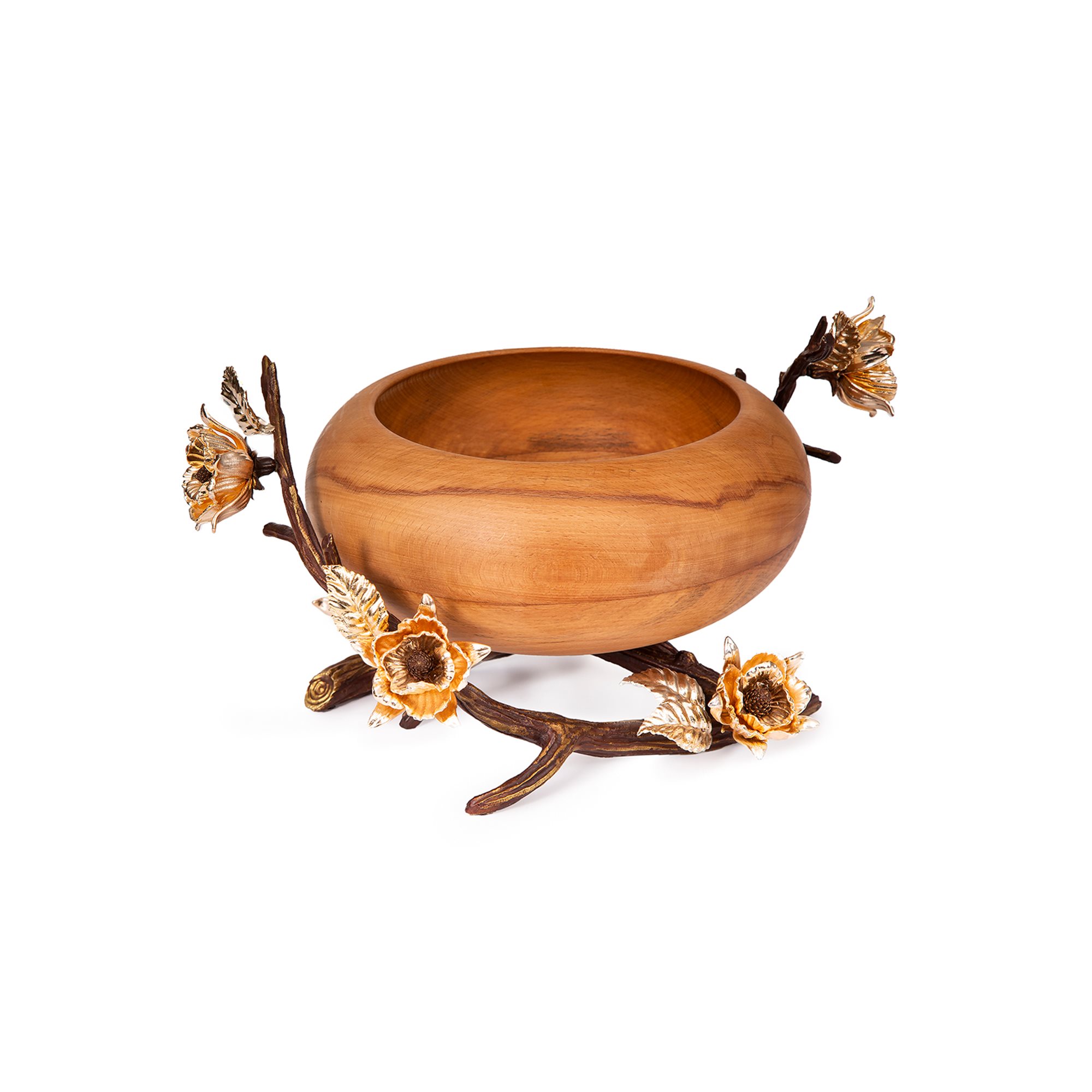 Anika Wood Serving Bowl - Double Branches (Size C3)