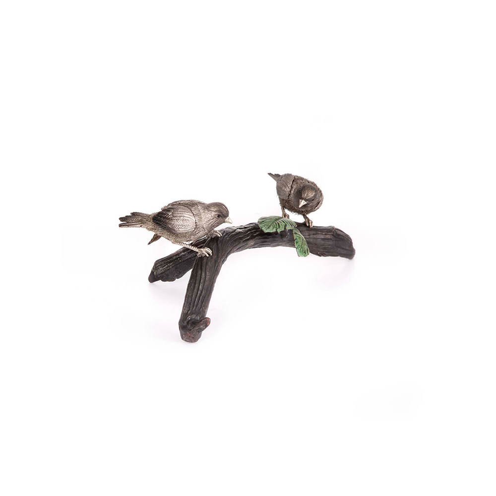 Two Furry Robin Birds Sculpture